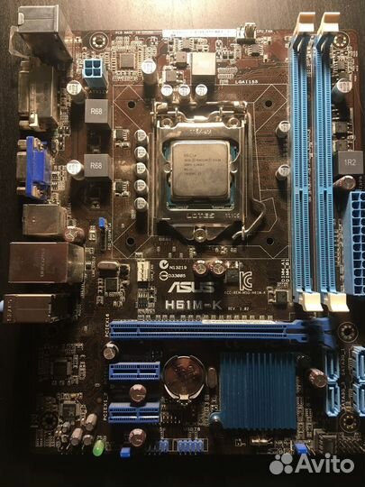 Материнская плата Asus H61M-K + Intel G2130 (1155)