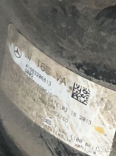 Пневмобаллон правый передний для ML GL GLS w166 x1