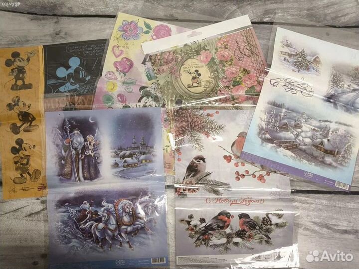 Декупажные карты пакетом 6 шт