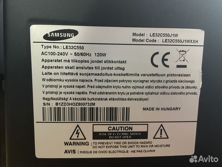 Телевизор Samsung LE32C550J1W