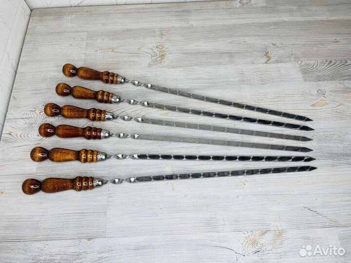 Шампур для люля 16*500мм из нерж с дер.ручкой