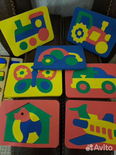Детские деревянные развивашки, мягкие пазлы и т.д