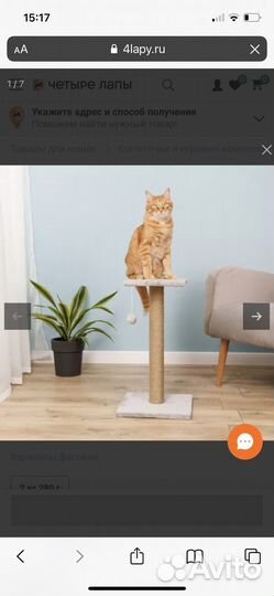 Когтеточка с джутом для кошек