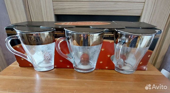 Кружки 6 шт. хрусталь