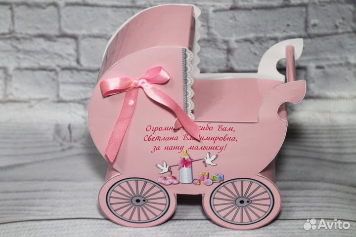 Шокобокс коляска с конфетами подарок