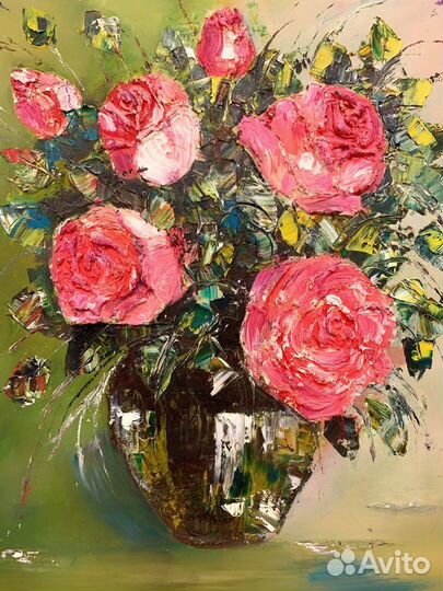 «Букет роз» картина масло холст