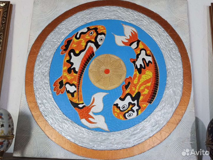 Картина акрилом на дереве