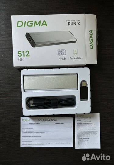 Внешний жесткий диск SSD 512 гб Digma