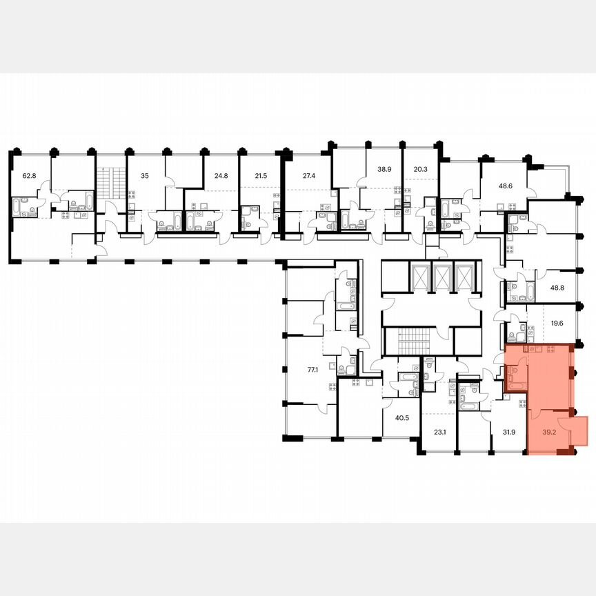 1-к. квартира, 39,2 м², 2/24 эт.