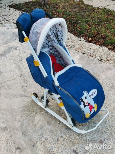 Коляска санки Микки Маус