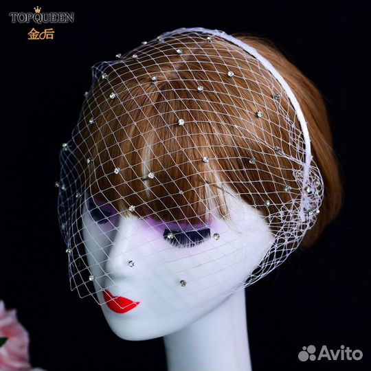 Ободок с вуалью на лицо