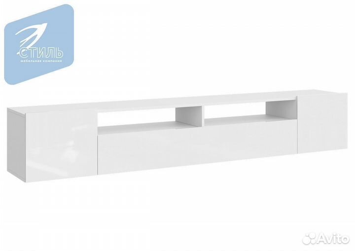 Соло-16 Тумба под тв мдф Белый (Гладкий) Белый гля