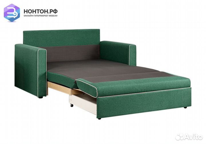 Диван выкатной Найс зеленый / светло-серый