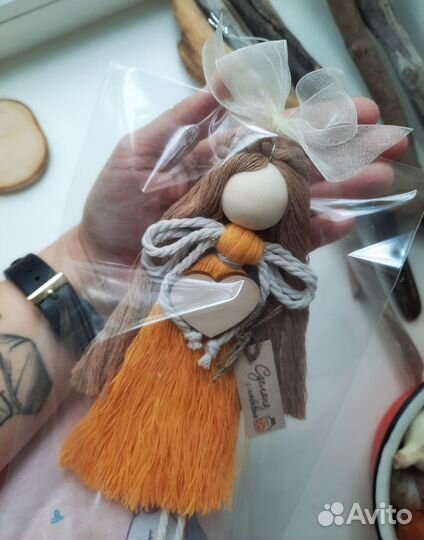 Ангел оберег макраме. Новогодний ангел