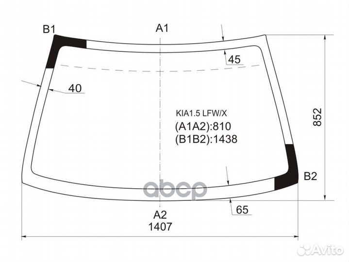 Стекло лобовое KIA sephia/mentor 4D SED 93-98 K