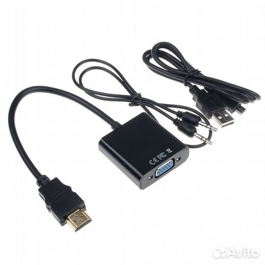 Конвертор hdmi - VGA + Звук (с питанием USB)