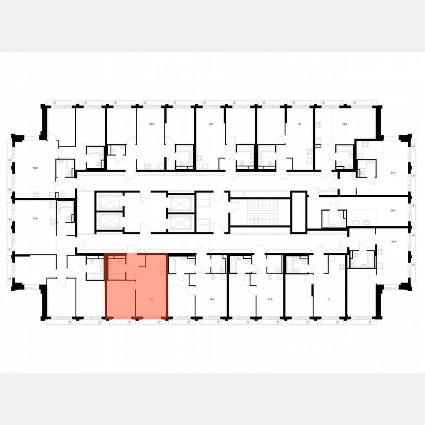 1-к. квартира, 35 м², 20/32 эт.