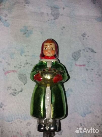 Ёлочные игрушки на прищепке.стекло СССР