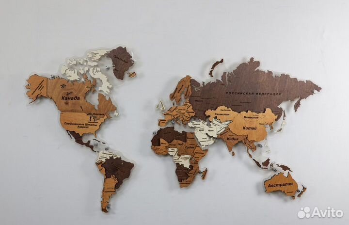 Деревянные карты мира