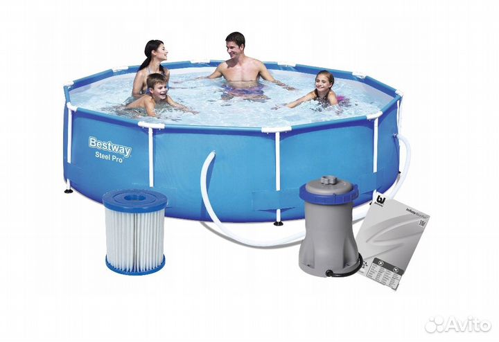 Бассейн каркасный 305*100 с фильтр-насосом