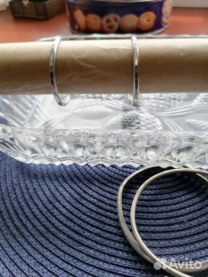 Серьги кольца серебро