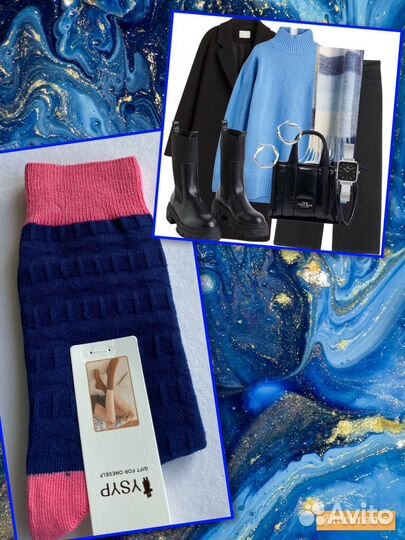 Высокие красивые носки тренд 36-41