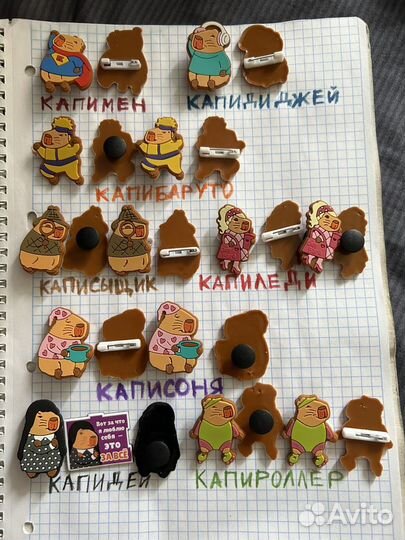 Игрушки из яйца «капибарчики» капибары значки