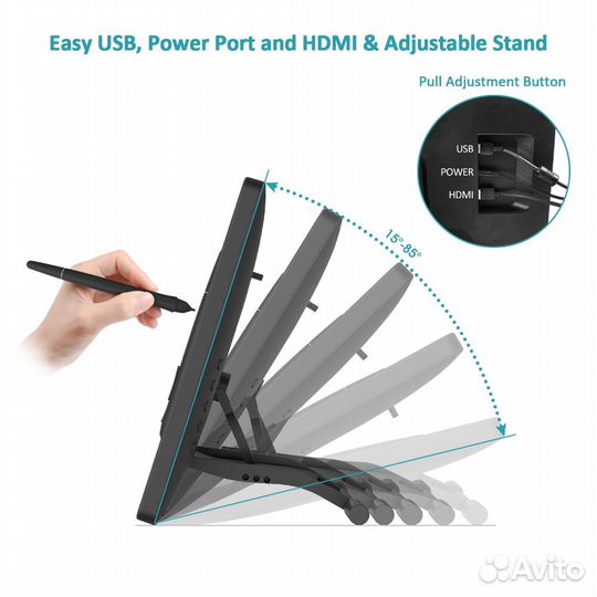 Графический планшет с ЖК-экраном 15,6