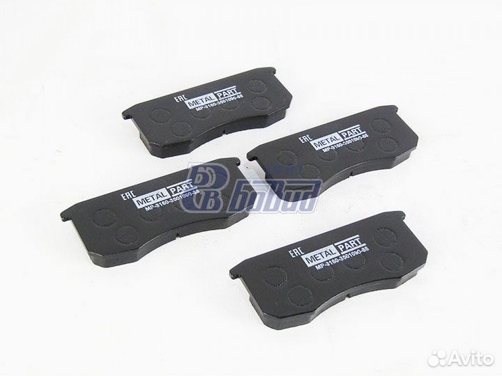 Колодка тормоза переднего с накл.(дисковые)уаз-3160, Патриот, Хантер (к-т 4 шт) metalpart MP-3160-35
