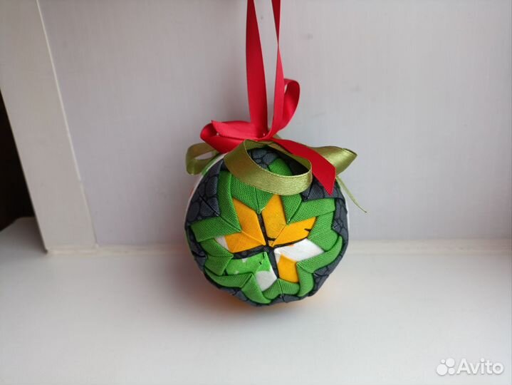 Тканевые елочные игрушки ручной работы пэчворк бу