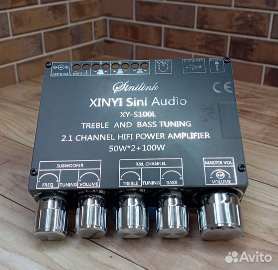 Аудио усилитель 2x50 + 100 Ватт. XY-S100L