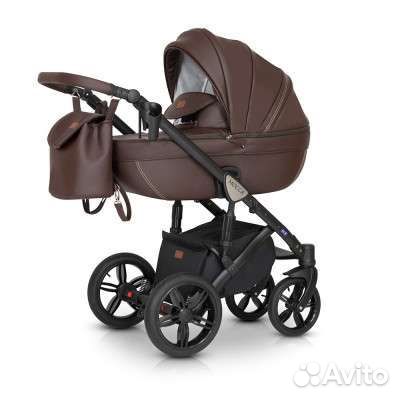 Коляска 3 в 1 Verdi Mocca, экокожа