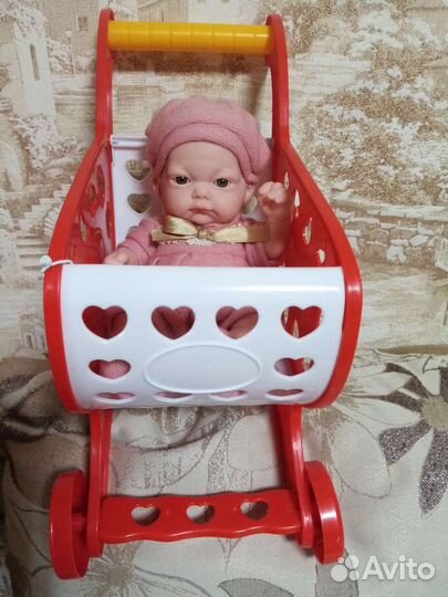 Пупс с коляской новый+домик