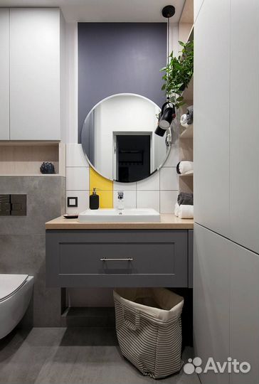 Тумба с раковиной для ванной подвесная