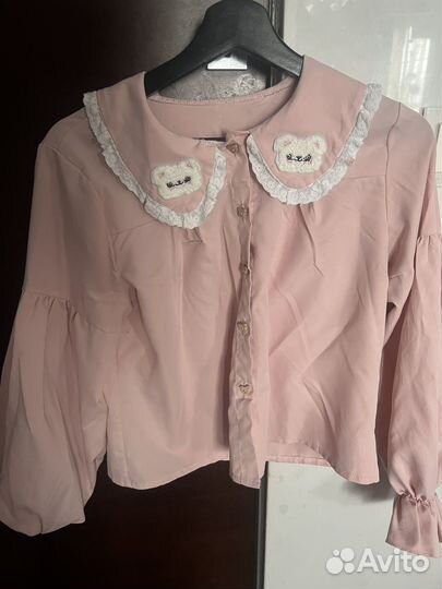 Блузка розовая coquette cutecore с мишками