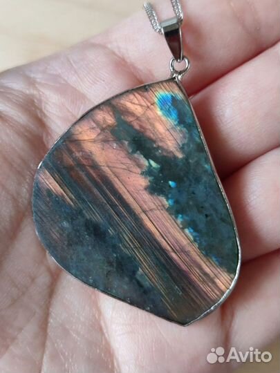 Лабрадорит комплект кольцо 7г и кулон 17г