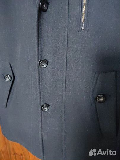 Пальто мужское с капюшоном чёрное