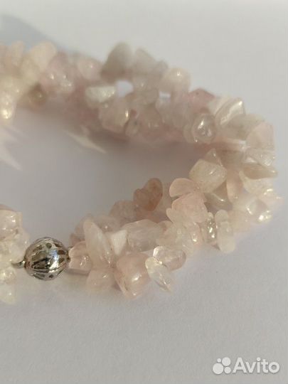 Браслет из натурального розового кварца