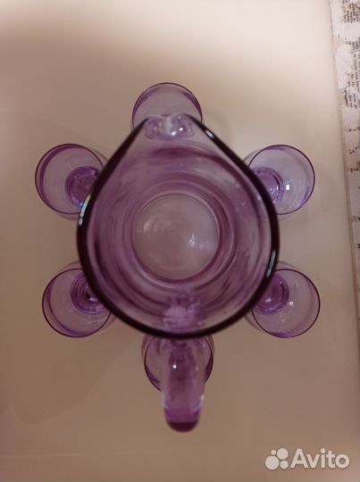 Графин и бокалы СССР винтаж Александритовое стекло