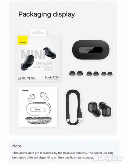 Беспроводные наушники Baseus Bowie EZ10