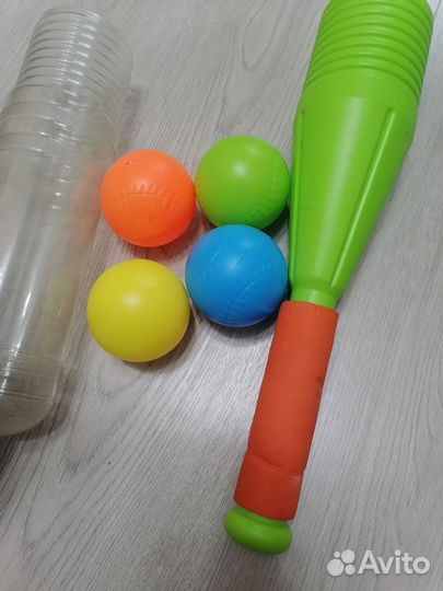 Бейсбольная Бита детская с шарами и кеглями