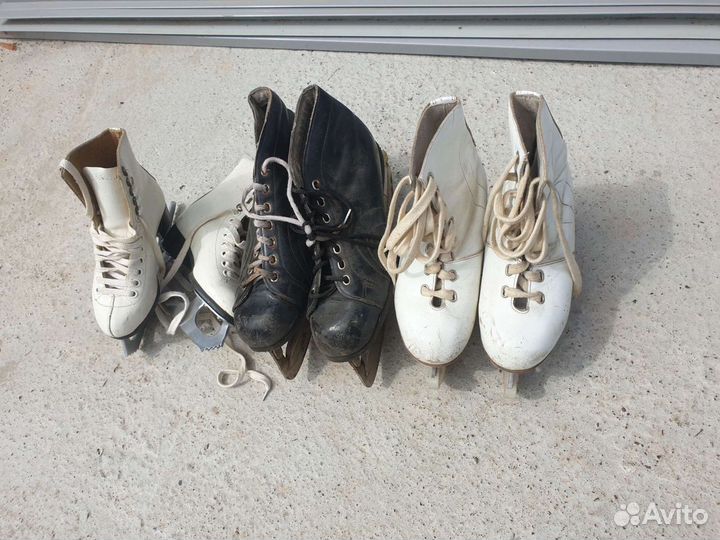 Коньки новые, натуральная кожа, СССР