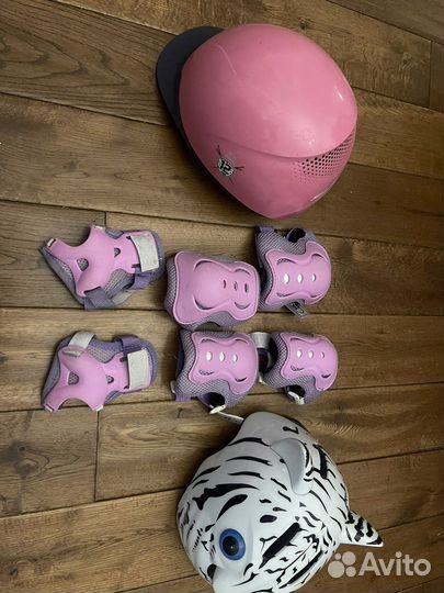 Детский шлем белый тигр (универсальный)