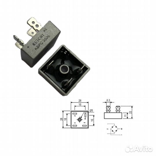 1 шт Диодный мост под клемму kbpc3506 35A 600V