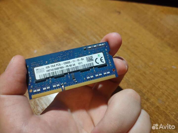 Оперативная память ddr3l 4 gb 1600мГц для ноутбука