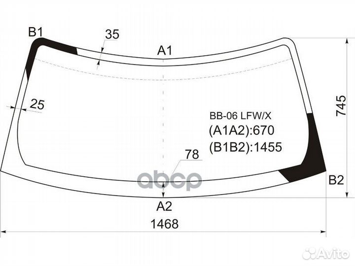 Стекло лобовое toyota bB 06-16/daihatsu COO/MAT