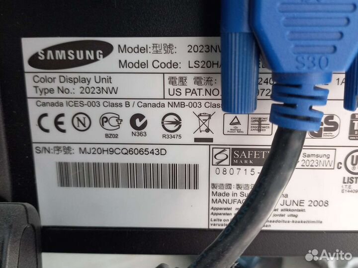 Монитор Samsung syncmaster 2023nw