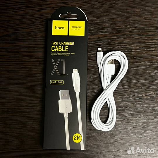 USB-кабель hoco X1, 2 метра для iPhone, белый