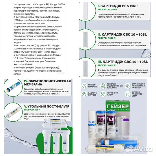 Комплекты картриджей для воды