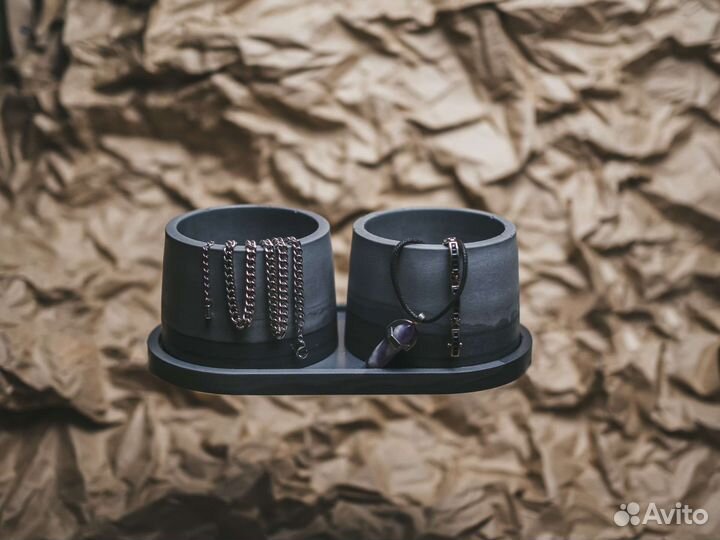 Кашпо с подносом, горшочек для растений/бижутерии